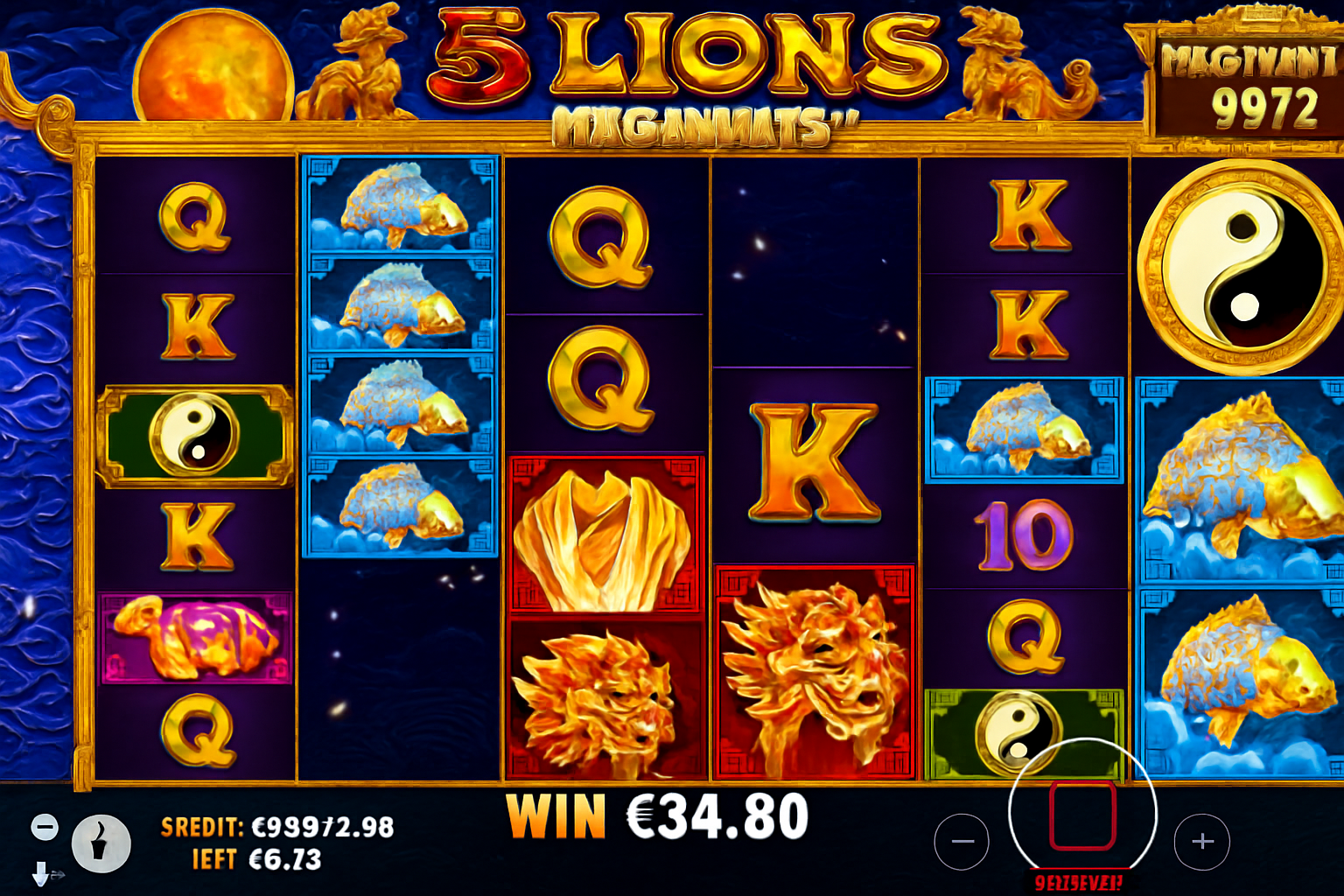5 Lions Megaways gameplay